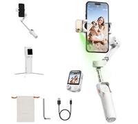 hohem iSteady V3 Ultra Gimbal Stabilizer for iPhone/Android, 3-Axis Stabilization with Magnetic AI Tracker, Detachable Touchscreen Remote Control, Extendable Rod & Tripod, Perfect for creators(White)