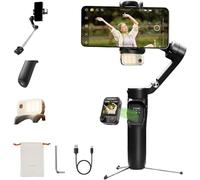 Hohem iSteady V3 Ultra Gimbal Stabilizer for iPhone Smartphone, AI Tracker | 3-Axis Stabilization, Detachable Touchscreen Remote Control, Extendable Rod & Tripod for creators(Black)