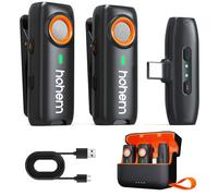 hohem Wireless Lavalier Microphone, 3-Level DSP Noise Cancelling, 100m Range, 20H Battery, Remote Shutter, TF Backup Recording