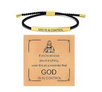 Hoheng God is in Control Bracelet God Faith Bracelet Inspirational Gifts for Women Christian Jewelry Encourage Gift for Believers, Alloy, no gemstone