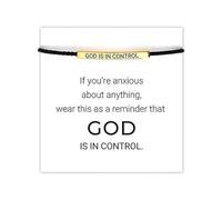 Hoheng God is in Control Bracelet God Faith Bracelet Inspirational Gifts for Women Christian Jewelry Encourage Gift for Believers, Alloy, no gemstone