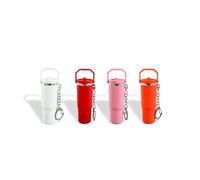 Hoheng Mini Stanley Cup Keychain Cute Chapstick Holder Keychain Water Bottle Stanley Cup Chapstick Holder Bag Purse Charms, A5:4pcs Keychain, Large