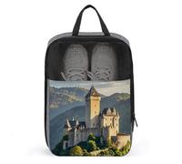 Hohenschwangau Shoe Bag Travel Shoe Organizer Water-Resistant Shoe Pouch with Zipper Sneaker Dust Bag, gray, One Size, Modern