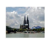 Hohenzollern Bridge, Cathedral and Musical Dome，Retro Metal Tin Sign/Plaque for Kitchen Lounge Garden Garage Pub Wall/Door(20x30cm）8x12 inch-AW3