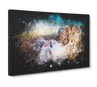 Hoher Dachstein Mountain in Austria Paint Splash Canvas Print | Gallery Wrapped 30mm Frame Wall Art | 30x20 inches | Ready to Hang | Modern Landscape Picture | Living Room Bedroom Lounge Office