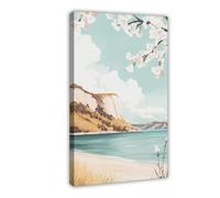 HOHHMY Beach Cliff Coastline Canvas Poster for Living Room Decor Gift | Frame-style, Multiple sizes, Multiple frame styles, Wall Art, Decor Paintings, Office Decor