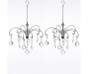 HOHIYA 2pc Angel Crystals Suncatcher Hanging Display Prism Butterfly Rainbow Ornament Crystal Balls for Garden Christmas Decorations 12 Inch Taiwan Made Silver