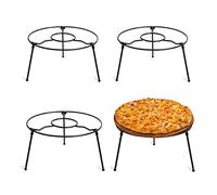 HOHIYA 4 Pcs 9 Inch Pizza Stand Holder Riser Display Serving for Tables Party Restaurant Home Iron Black Taiwan Made
