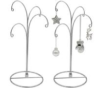 HOHIYA Hanging Bauble Ornament Display Stand 2 Pack Chrome Silver Metal 4 Arm Holder for Christmas Tree Baubles Crystal Suncatchers Hanging Crafts and Seasonal Decorations12 Inch