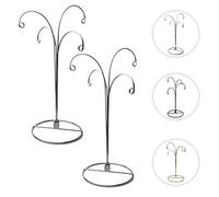 HOHIYA Hanging Bauble Ornament Display Stand Hanger Holder Hook for Christmas Tree Crystal Suncatcher Decorations Cat Craft 4 Arms Chrome Silver 12 Inch 2pcs