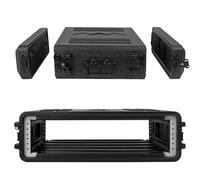 HOHIYO 2U Rack Case, Flat, 17 Inch Deep, 19 Inch Rackmount Flight Case for Travel, Protective Case with Tailored Foam Insert, Storage Space for Wireless Microphone System, Amplifier