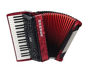 Hohner A16732 Bravo Line Facelift III -96 Bass Chromatic Piano Accordion with Gig Bag, Red