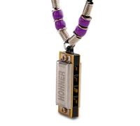 Hohner Harmon Mini Harp Necklace Purple/Black/White C