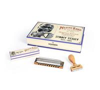 Hohner Harmonica Diatonic Harmonica, Sonny Terry Heritage Edition C, Marine Band 1896, Metallic Silver
