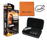 Hohner SPC Harmonicas Special 20 5-Piece Pro Pack - Keys of G, A, C, D, E with Case, Mini Harmonica Necklace and Juliet Music Polishing Cloth