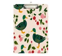 hoho Style Mallard Duck Guava Skinny clipboard Plastic for Teacher Portfolio clipboard Size 9 x 12.5 Tabla para escribir con Clip