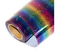 HOHOFILM Holographic Stripe Multi Heat Transfer Vinyl Iron-on HTV Press Paper Sheet for Garment T-Shirt 50cmx30cm