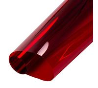 HOHOFILM Transparent Red Window Decal Film Self Adhesive Film Decorative Tint Sun Blocking Heat Control for Home&Buildings Glass,23.6"*78.7"