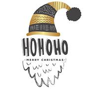 Hohoho Merry Christmas Hat Vinyl Sticker, Phone, Laptop, Window Decorative Sticker (Large - 28x20cm)