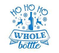 Hohoho Whole Bottle Quote On White Background Wall Decals 72x77.3cm Do not Damage The Wall Surface Blue