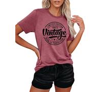 Hohololo 50th Birthday T-Shirt Women Vintage 1975 Graphic Fifty Shirt Casual Gift Blouse Top