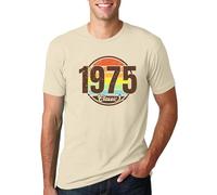 hohololo 50th Birthday T-Shirts Men Vintage 1975 Shirt Graphic Fifty Birthday shirs Casual Birthday Gifts Blouse Tops... (Beige1,XL)