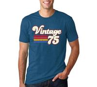hohololo 50th Birthday T-Shirts Men Vintage 1975 Shirt Graphic Fifty Birthday shirs Casual Birthday Gifts Blouse Tops... (Blue3,L)
