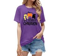 hohololo Halloween Tshirts for Women Hocus Pocus Tshirt I Smell Children Shirts (Purple-b,XXL)