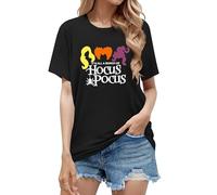 hohololo Hocus Pocus Tshirt Halloween Tshirts for Women Sanderson Witch Graphic Shirts (Black-a,XXL)
