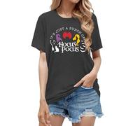 hohololo Hocus Pocus Tshirt Halloween Tshirts for Women Sanderson Witch Graphic Shirts (Grey-a,XXL)