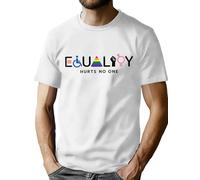hohololo Mens Pride T Shirt LGBT Pride Tshirt Equality Hurts No One T Shirts S-XXL (White2,M)
