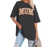 hohololo Mum Oversized T Shirts Tshirt Printed Mum T - Shirt (grey1,S)