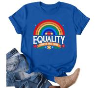 hohololo Pride Shirt for Women Rainbow Tshirt Equality Short Sleeve Tops Graphic Tees (Blue1,M)