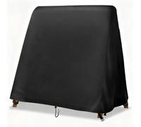 Hohong Garden Swing Cover 4 Seater Waterproof, 250×210×248cm Outdoor A Frame Swing Seat Cover Windproof 420D Heavy Duty Fabric, Outdoor Hammock Garden Chair Covers-Black