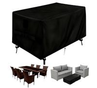 Hohong Outdoor Garden Furniture Set Covers Waterproof 190L×120W×75Hcm, 420D Heavy Duty Oxford Fabric Garden Table Cover for Outside, Large Patio Set Covers Windproof with PU Coating