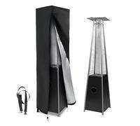 Hohong Patio Heater Cover Waterproof, 221×61×53cm Outdoor Heater Cover | 420D Heavy Duty Fabric Patio Heater Covers for Pyramid Stand Up Heaters, Tall Heater Cover with Zipper and Drawstring, Black