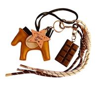 HOHOPEACH Designer Rope Bag Charms for Handbag Y2k Accessories Purse Charm Hanging Ornament Backpack Charm, Brown Pony, One Size