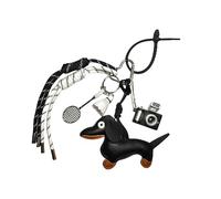 HOHOPEACH Designer Rope Bag Charms for Handbag Y2k Accessories Purse Charm Hanging Ornament Backpack Charm, Black Dog, One Size
