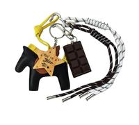 HOHOPEACH Designer Rope Bag Charms for Handbag Y2k Accessories Purse Charm Hanging Ornament Backpack Charm, Black Pony, One Size