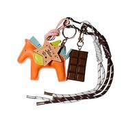 HOHOPEACH Designer Rope Bag Charms for Handbag Y2k Accessories Purse Hanging Ornament Backpack Charm, Orange Pink Pony, One Size