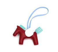 HOHOPEACH Vegan Leather Bag Charms Purse Charms for Handbags Preppy Stuff Designer Cute Keychains for Women Car Accessories, Claret-red, One Size
