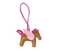 HOHOPEACH Vegan Leather Bag Charms Purse Charms for Handbags Y2k Accessories Cute Keychains for Women, Brown Pink, One Size