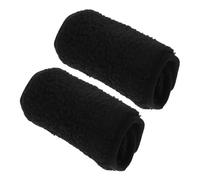 Hohopeti 1 Pair Wheelchair Armrest Covers with Comfortable Touch and Foldable Design, Black Flannel and Silicone Material for Mobility Use, Non-slip and Minimalist Style Walker Hand Grips
