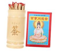 Hohopeti 1 Set Avalokitesvara Chinese Kau Sticks Buddhist Fortune Telling Sticks Chinese Fortune Gum Cookies Feng Shui Amulet Game Props s Paper