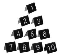 Hohopeti 10 pcs Acrylic Triangle Number Markers for Crime Scenes and Table Signs Double-sided Evidence Markers Practical Detective Clue Cards for Party and Event Decoration Black with White