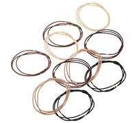 Hohopeti 10 Pcs Elastic Beaded Hair Ties Set for Women, High Stretch Three-layer Ponytail Bands in Black, Dark Brown, Light Brown, Coffee, and Ivory, Boho Style Hair Accessories for Daily