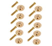 Hohopeti 10 Sets Metal Badge Fix Screw Pin Backs with Caps Rust-Resistant Crafting Supplies for Brooches and Pins for Secure Badge Assembly and Repair