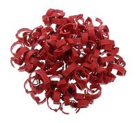 Hohopeti 100 Pcs Adjustable Red Poultry Leg Bands Clip, Small Bird Identification Rings for Chickens Ducks Geese Pigeons, Inner Diameter 16-18.5mm, Farm Bird Accessories for Breeding
