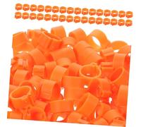 Hohopeti 100 Pcs Bright Orange Pigeon Foot Rings Lightweight Identification Bands for Racing Pigeons Parakeets Cockatiels Canaries Practical Poultry Leg Bands for Easy Bird Management
