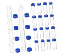 Hohopeti 100 Pcs Small Glass Vials with Lids Tiny Sample Bottles Reusable Transparent Glass Containers with Tight Seal Caps for Laboratory Sampling and Storage